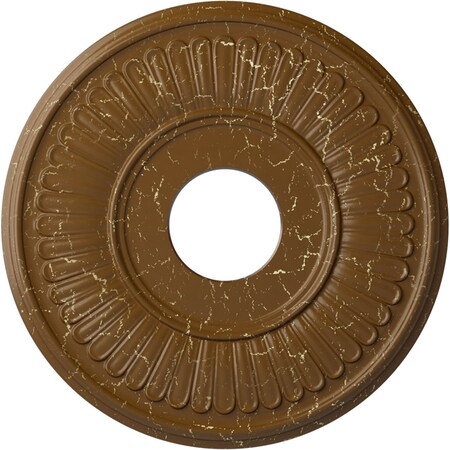 Ekena Millwork Berkshire Ceiling Medallion (Canopies up to 7"), 15 3/4"OD x 3 7/8"ID x 3/4"P, Smokey Topaz Crackle CM15BESTC